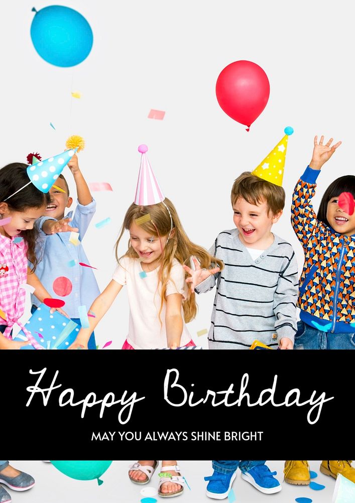 Happy birthday  poster template, editable text and design