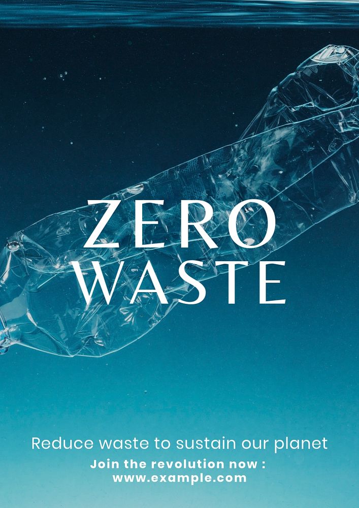 Zero waste  poster template, editable text and design