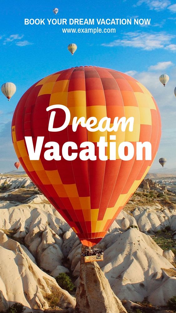 Dream vacation  Instagram story template, editable text