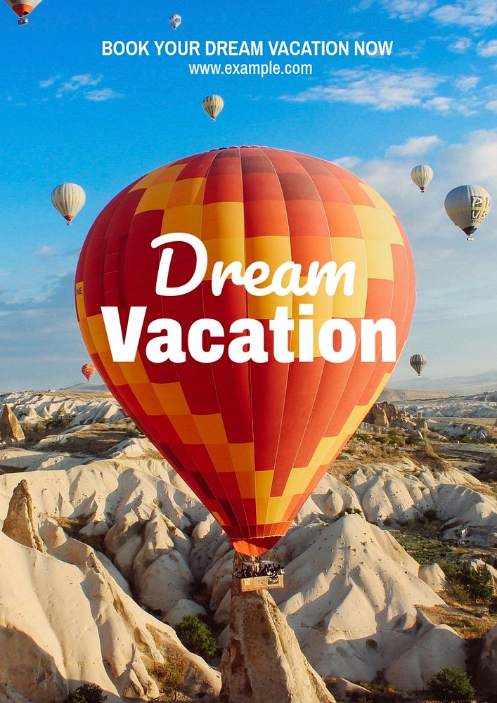 Dream vacation  poster template, editable text and design