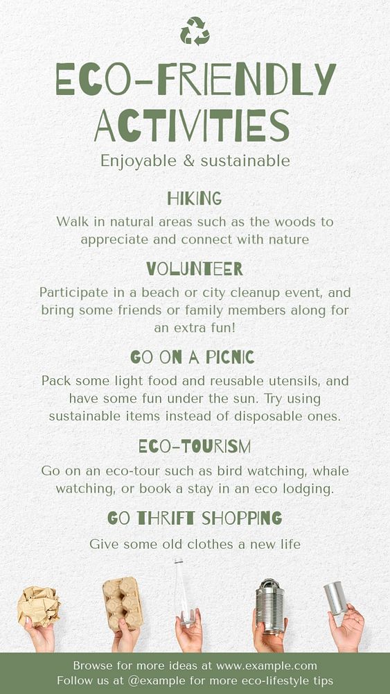 Eco-friendly activities Instagram story template, editable text