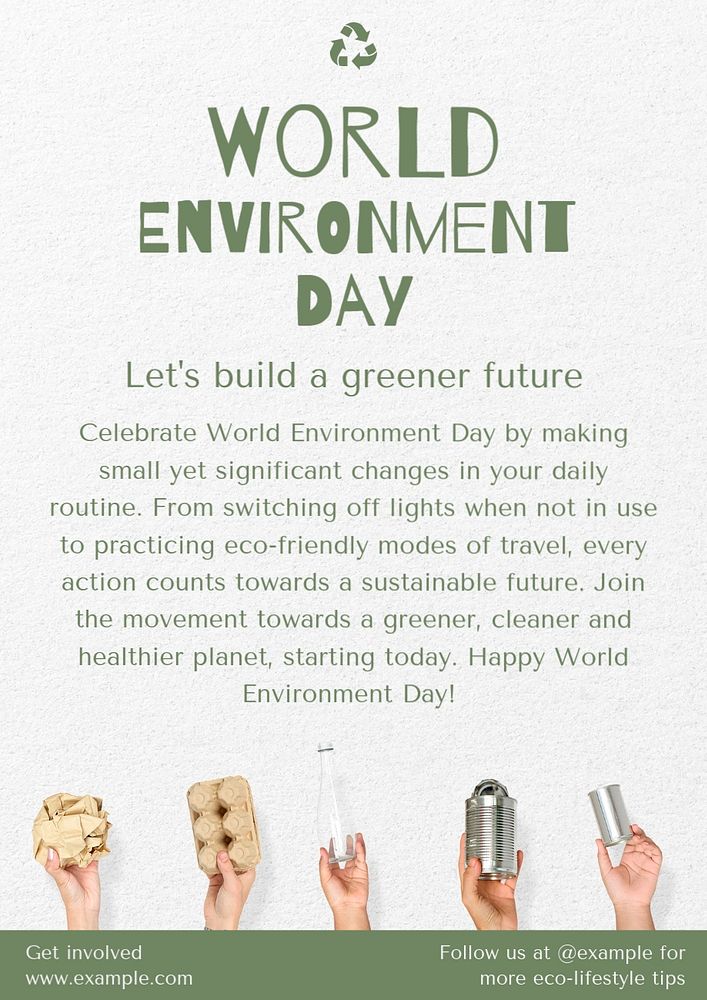 World environment day poster template, editable text and design