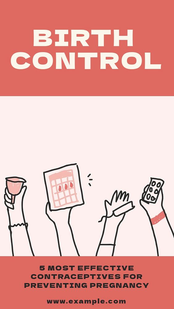 Birth control  Instagram story template, editable text