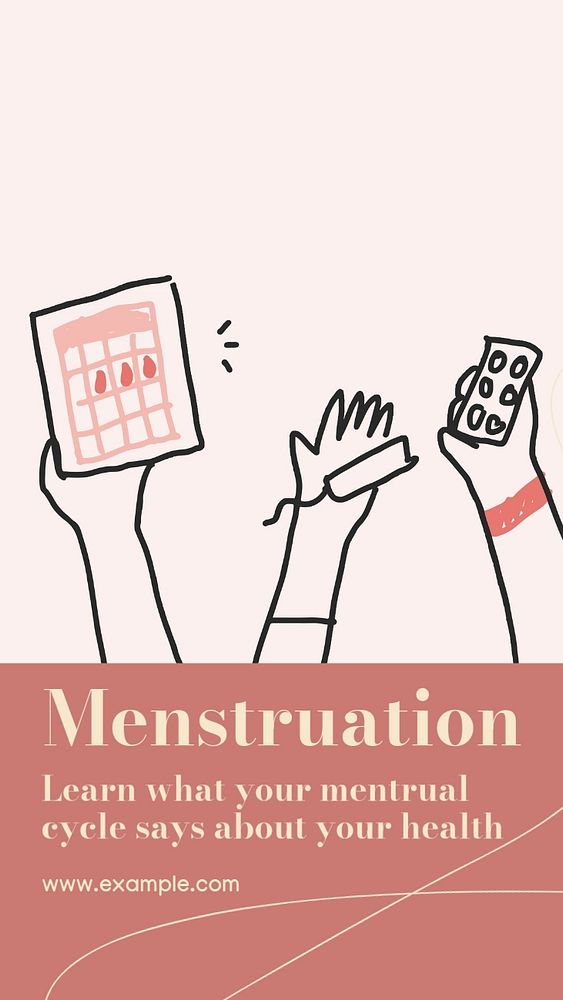 Menstruation  Instagram story template, editable text