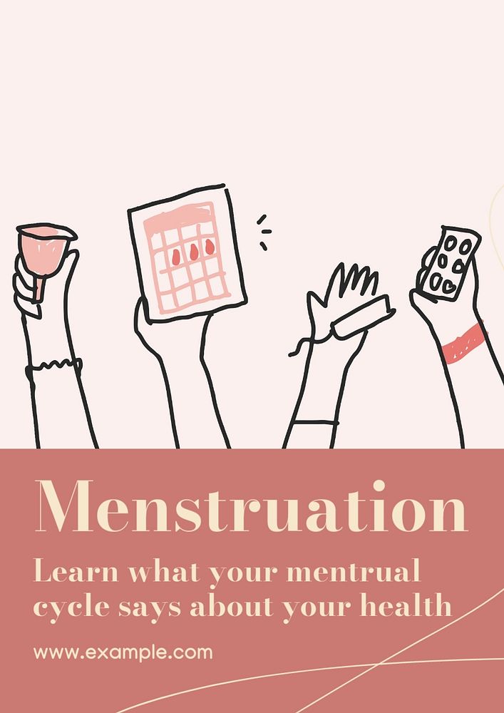 Menstruation  poster template, editable text and design