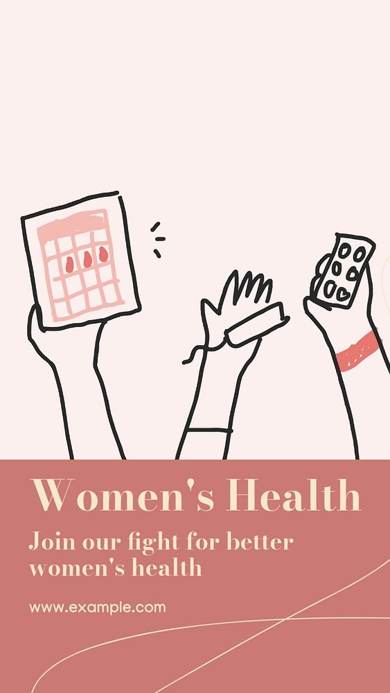 Women's health  Instagram story template, editable text