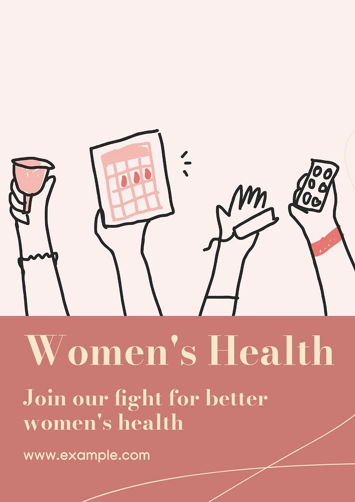 Women's health  poster template, editable text and design