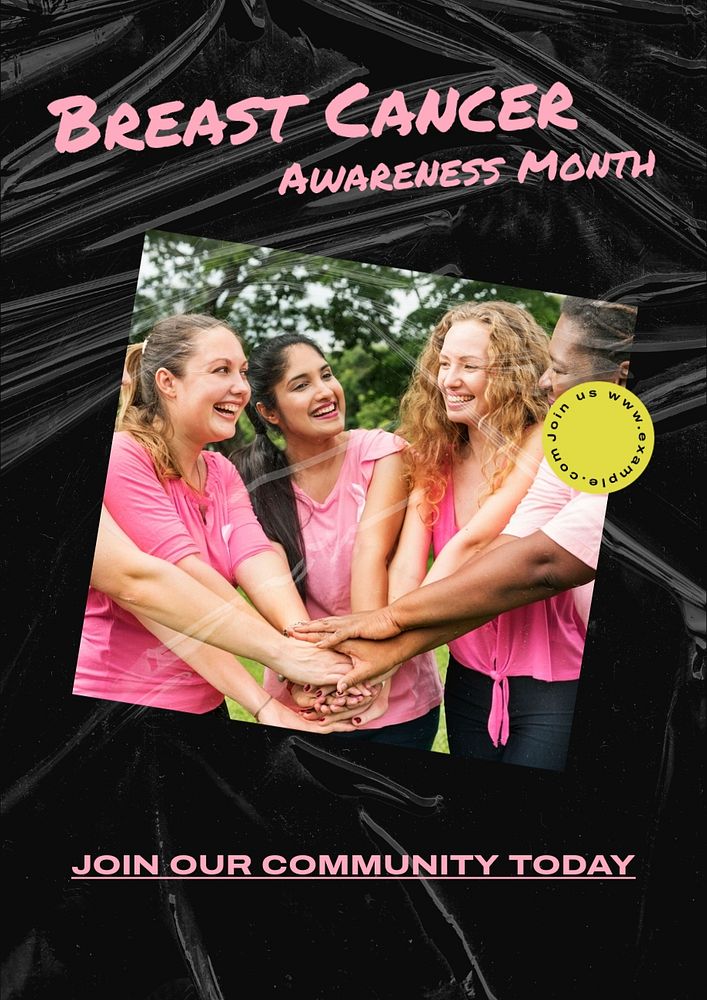 Breast cancer awareness  poster template, editable text and design