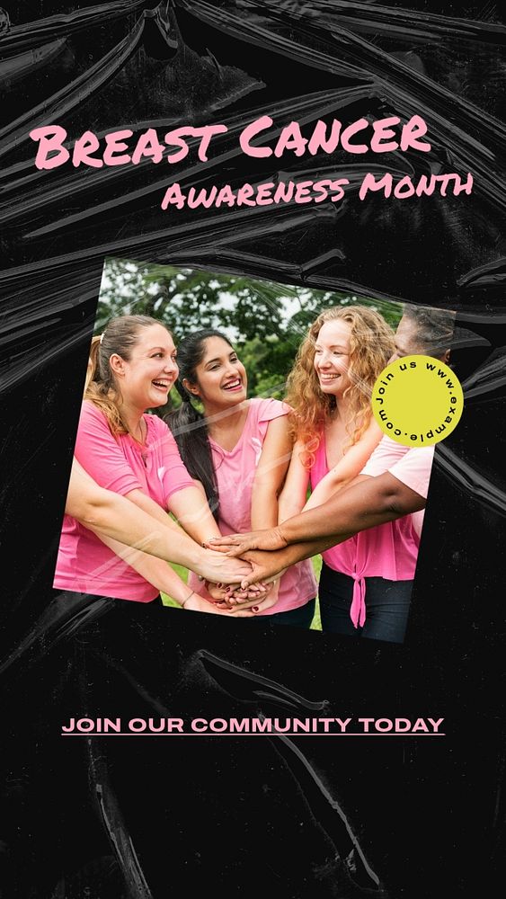 Breast cancer awareness  Instagram story template, editable text