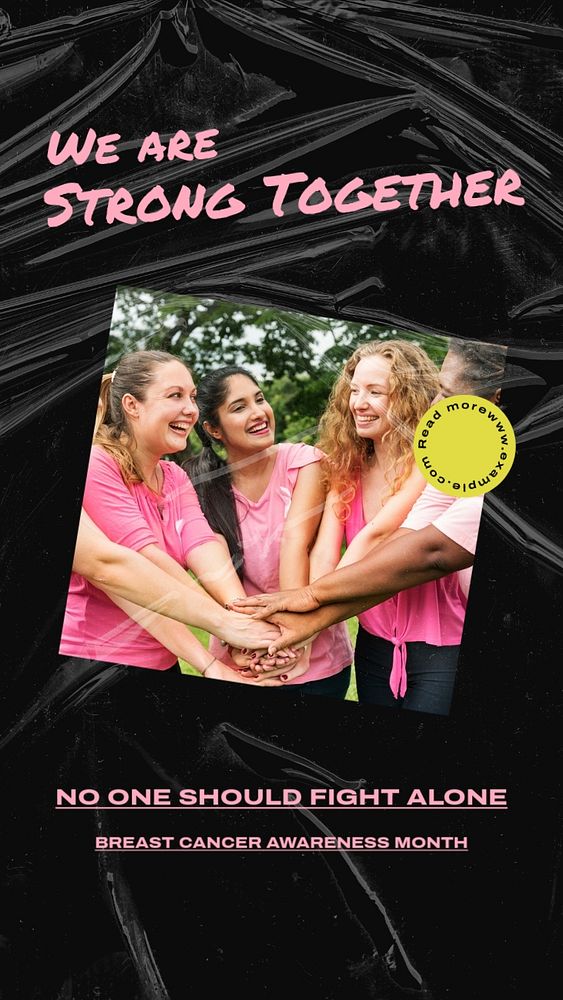 Breast cancer awareness  Instagram story template, editable text