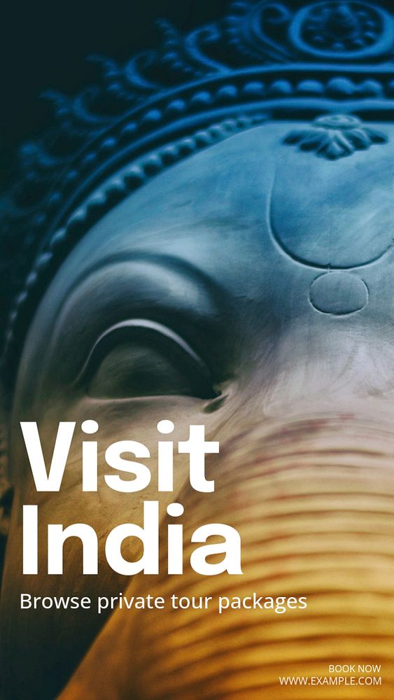 Visit India Instagram story template, editable text