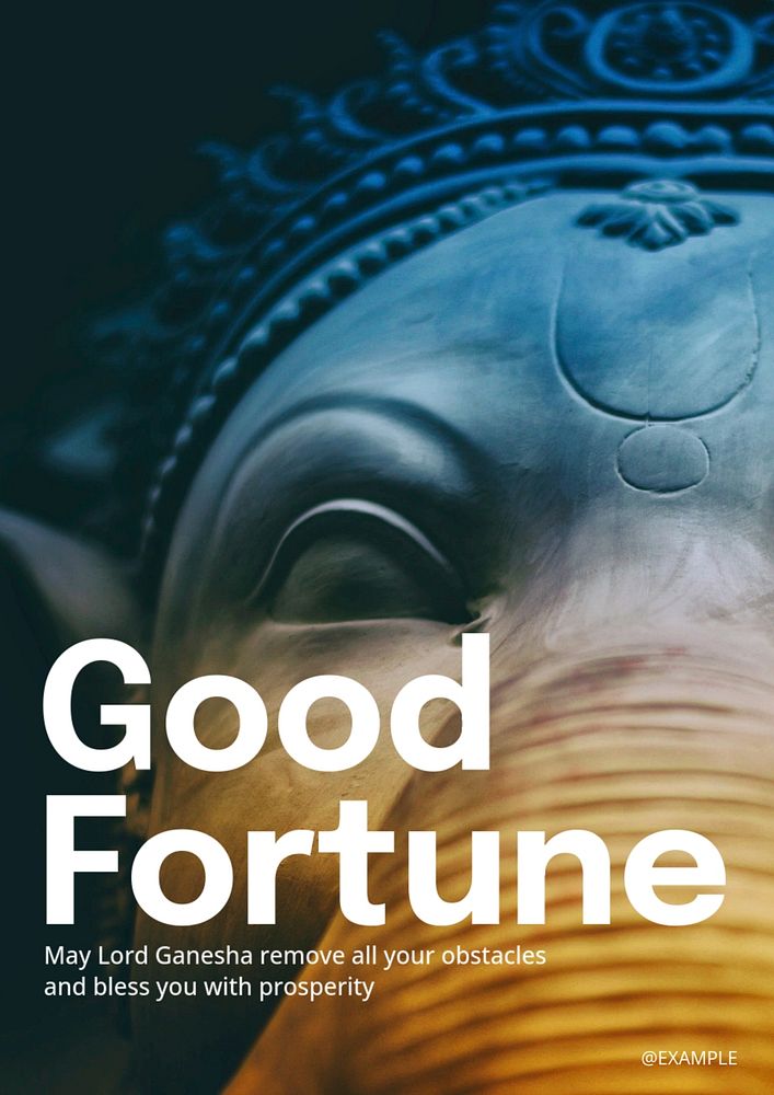 Good fortune poster template, editable text and design