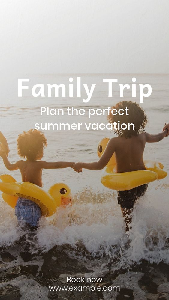 Family trip  Instagram story template, editable text