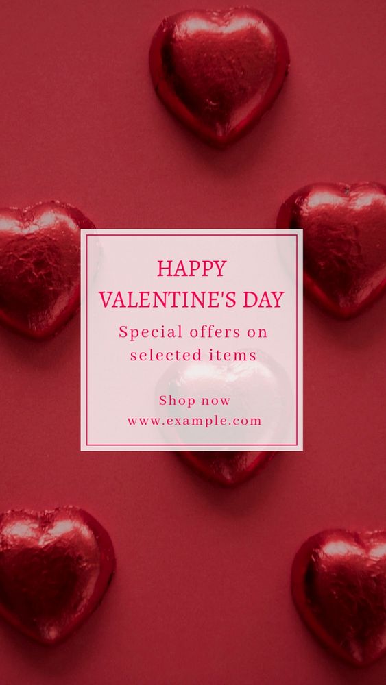 Valentine's day sale  Instagram story template, editable text