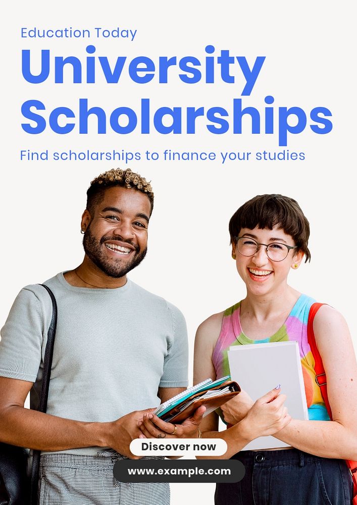 University scholarship  poster template, editable text and design