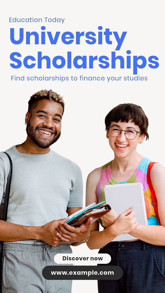 University scholarship  Instagram story template, editable text