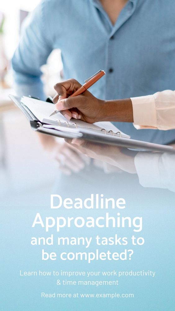 Deadline approaching Instagram story template, editable text