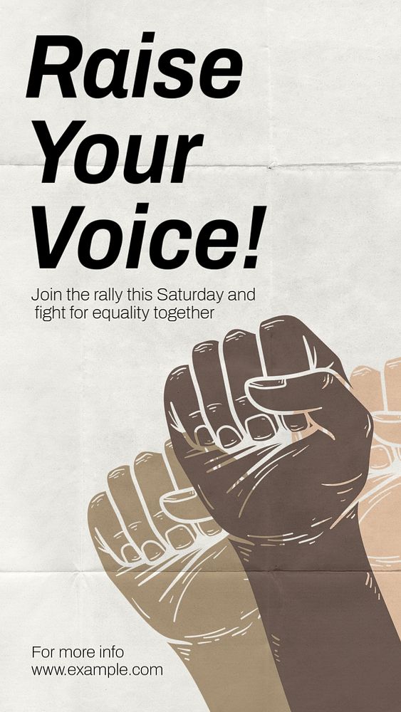 Equality rally Instagram story template, editable text