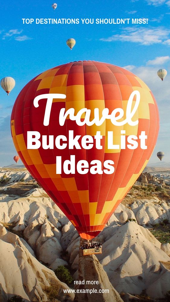 Travel bucket list  Instagram story template, editable text