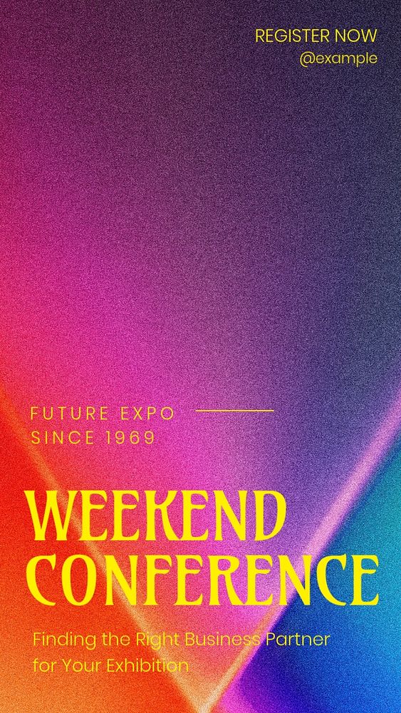 Weekend conference Instagram story template, editable text