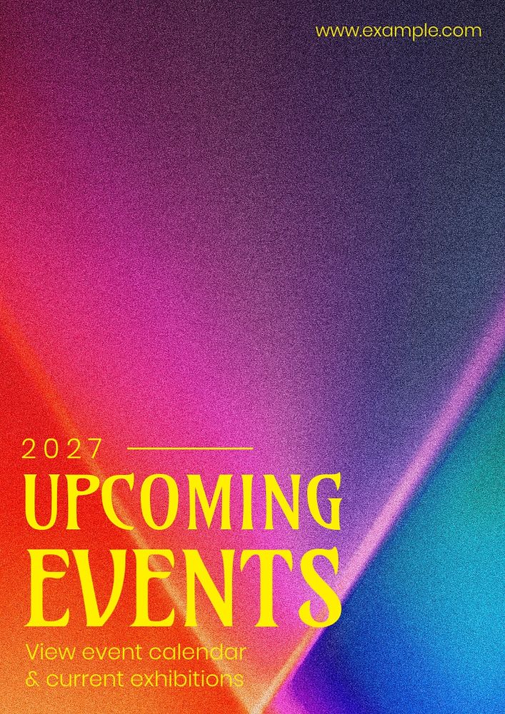 Upcoming events poster template, editable text and design