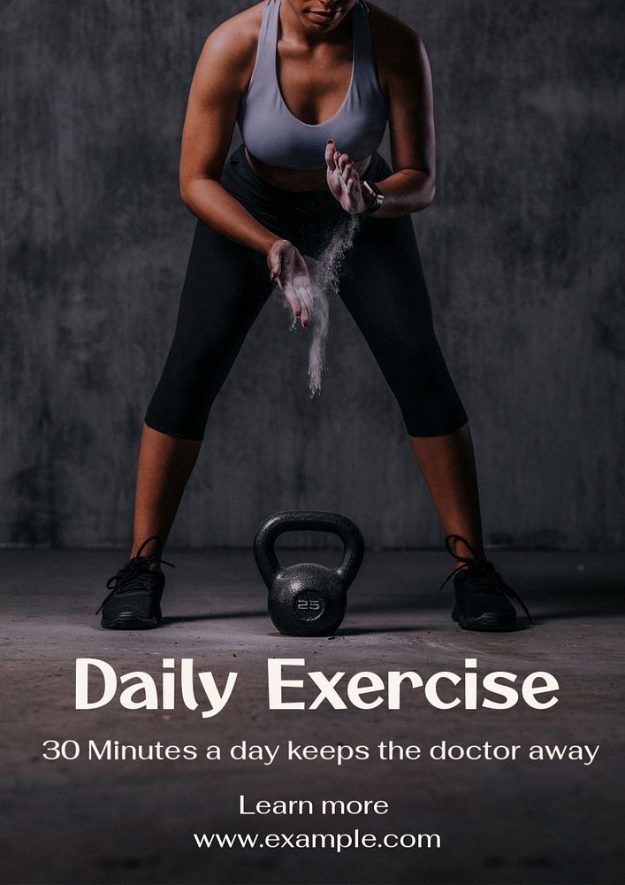 Daily exercise poster template, editable text and design