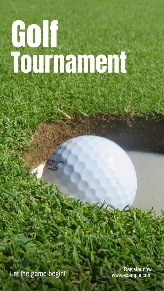 Golf tournament  Instagram story template, editable text