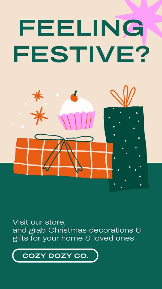 Christmas shopping  Instagram story template, editable text