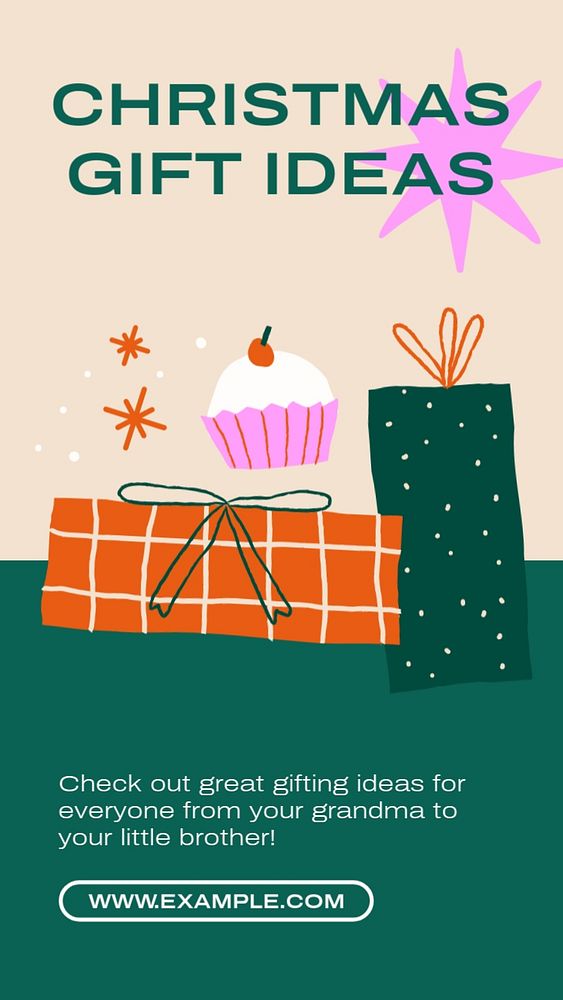 Christmas gift  Instagram story template, editable text