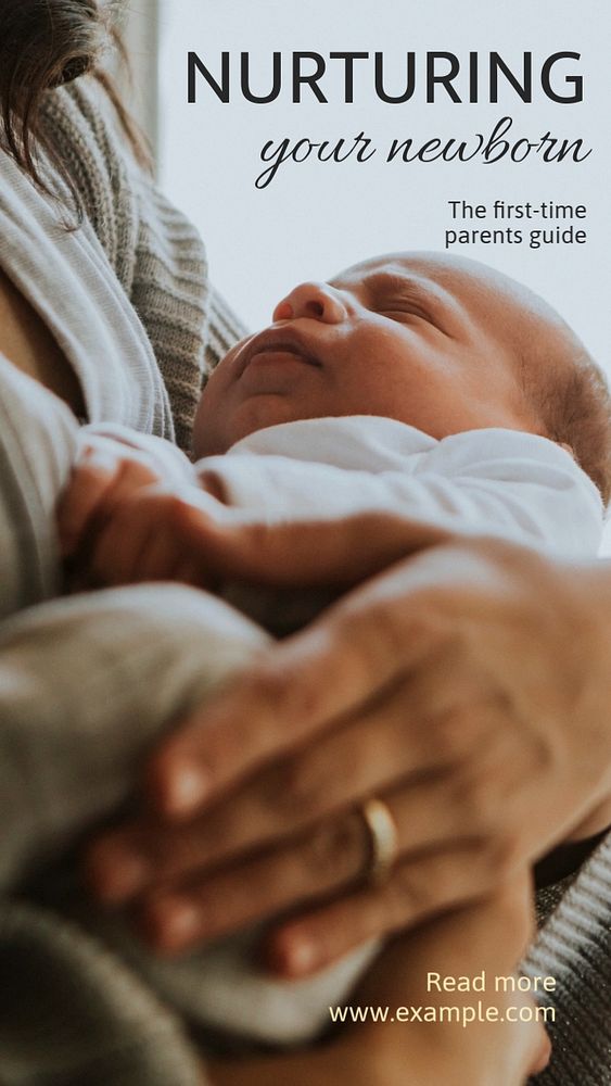 Newborn nurturing  Instagram story template, editable text