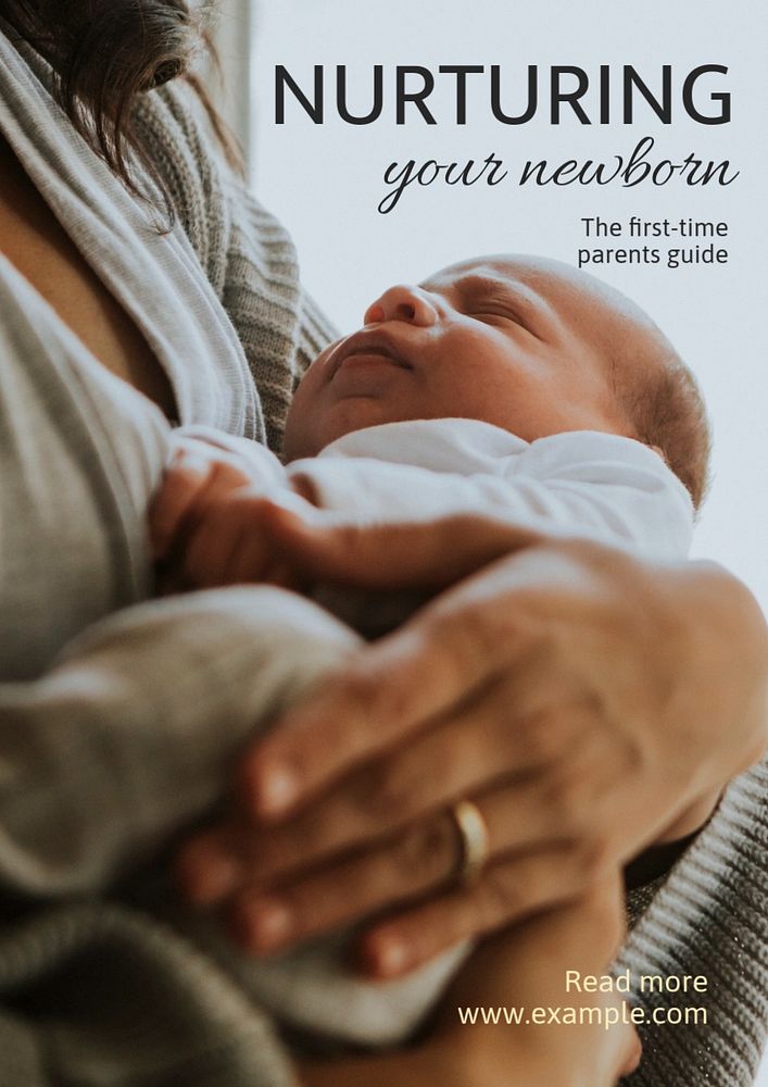 Newborn nurturing  poster template, editable text and design