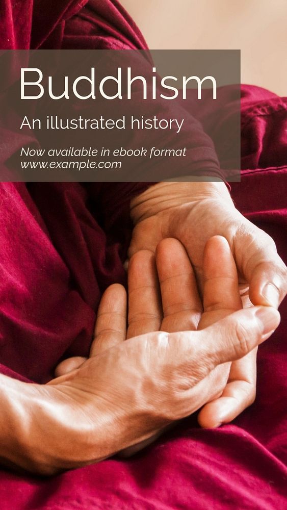 Buddhism history  Instagram story template, editable text