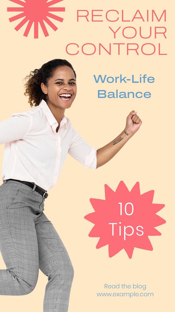 Work-life balance  Instagram story template, editable text