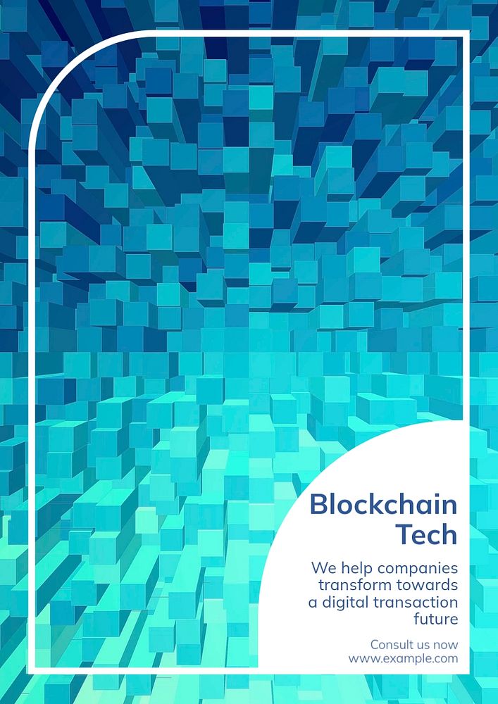 Blockchain Tech  poster template, editable text and design