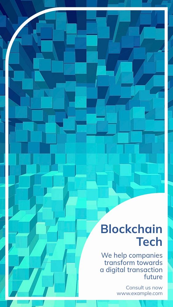 Blockchain Tech  Instagram story template, editable text