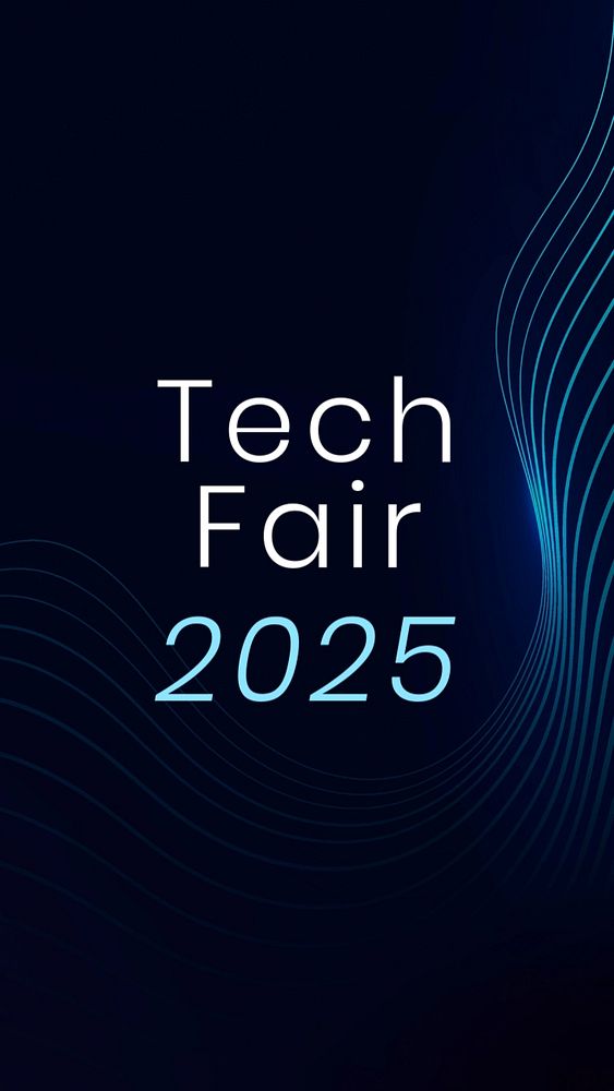 Tech fair Instagram story template, editable text