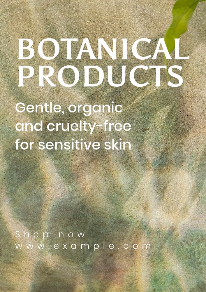 Botanical products poster template, editable text and design