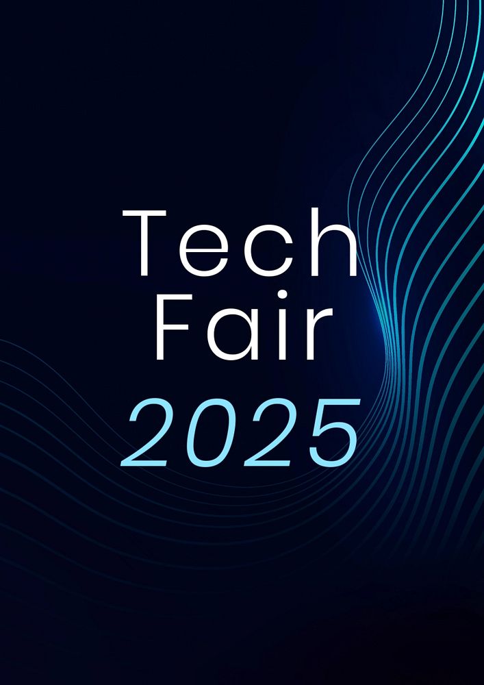 Tech fair poster template, editable text and design