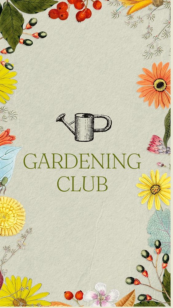 Gardening club Instagram story template, editable text