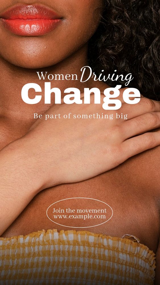 Women driving change  Instagram story template, editable text