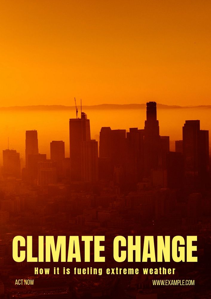 Climate change poster template, editable text and design