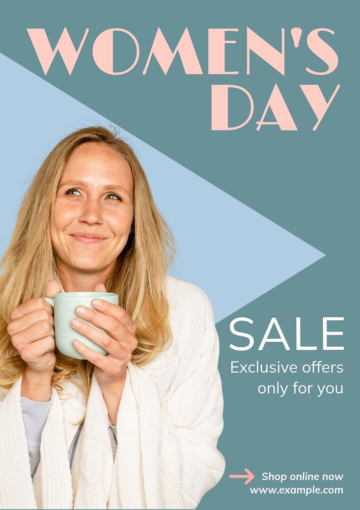 Women's day sale  poster template, editable text and design