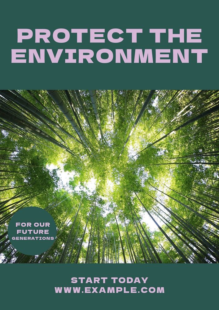 Protect the environment  poster template, editable text and design