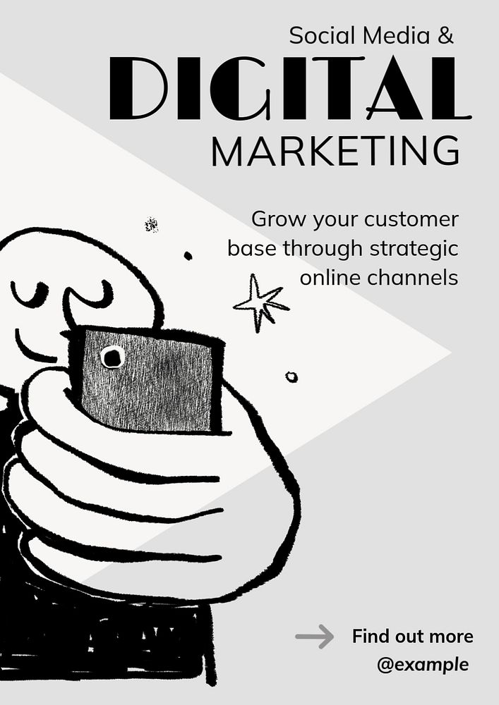 Digital marketing  poster template, editable text and design