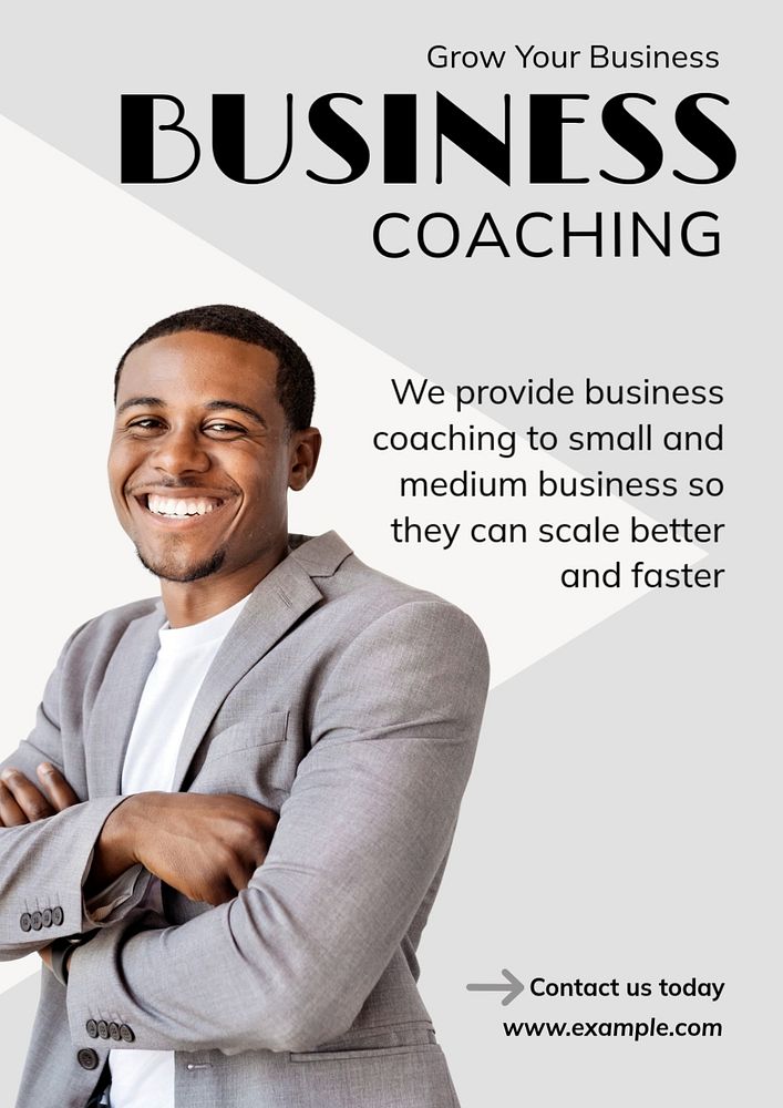 Business coaching  poster template, editable text and design