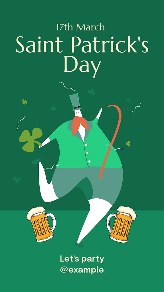 Saint patrick's day  Instagram story template, editable text