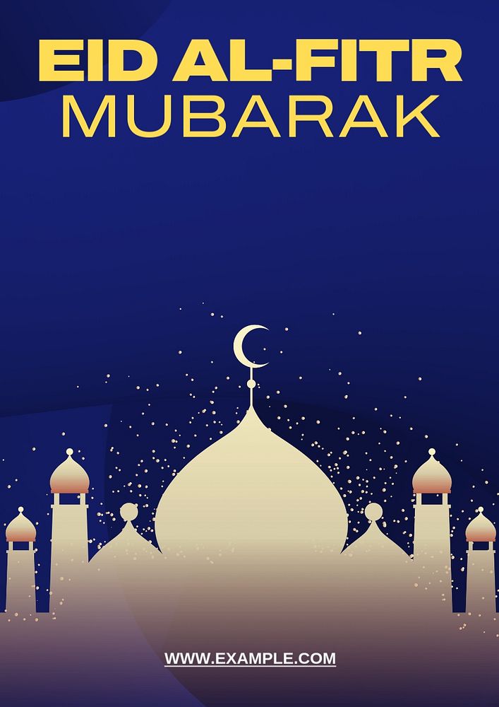 Eid al-Fitr Mubarak  poster template, editable text and design