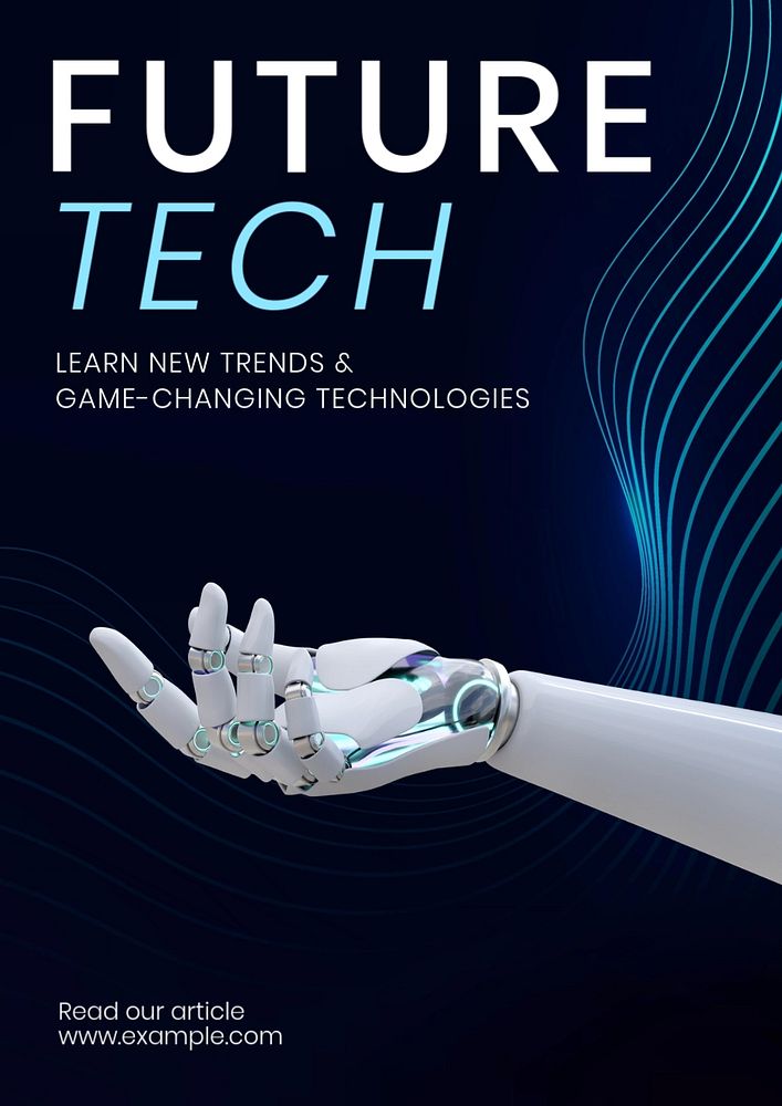 Future technology  poster template, editable text and design