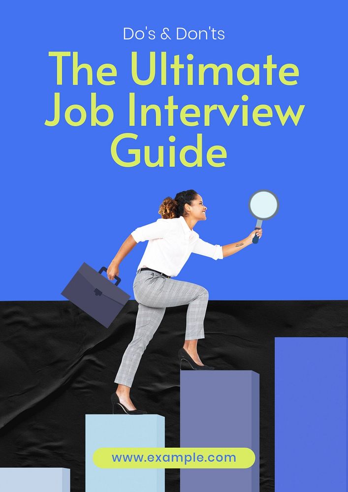 Job interview guide poster template, editable text and design