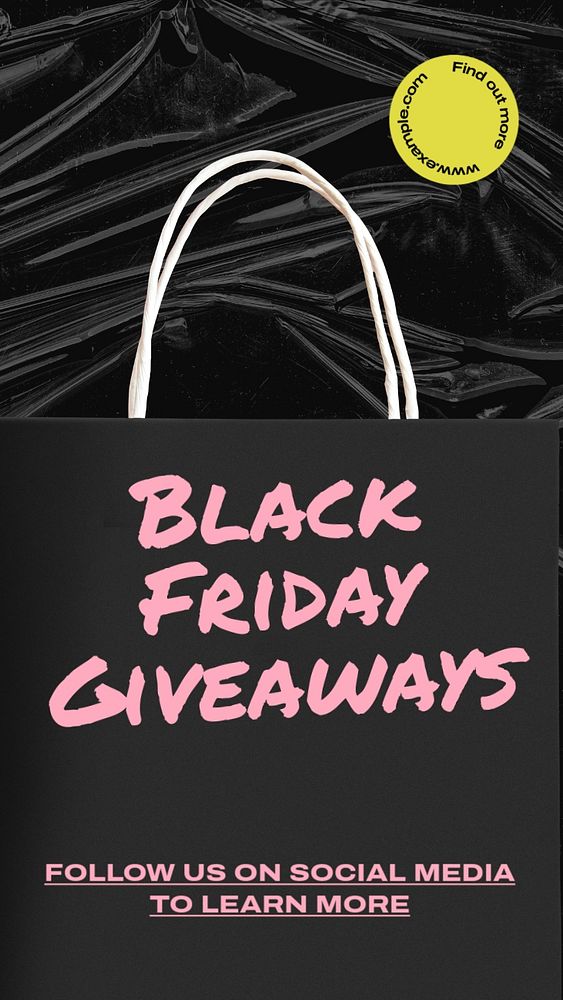 Black Friday giveaway  Instagram story template, editable text